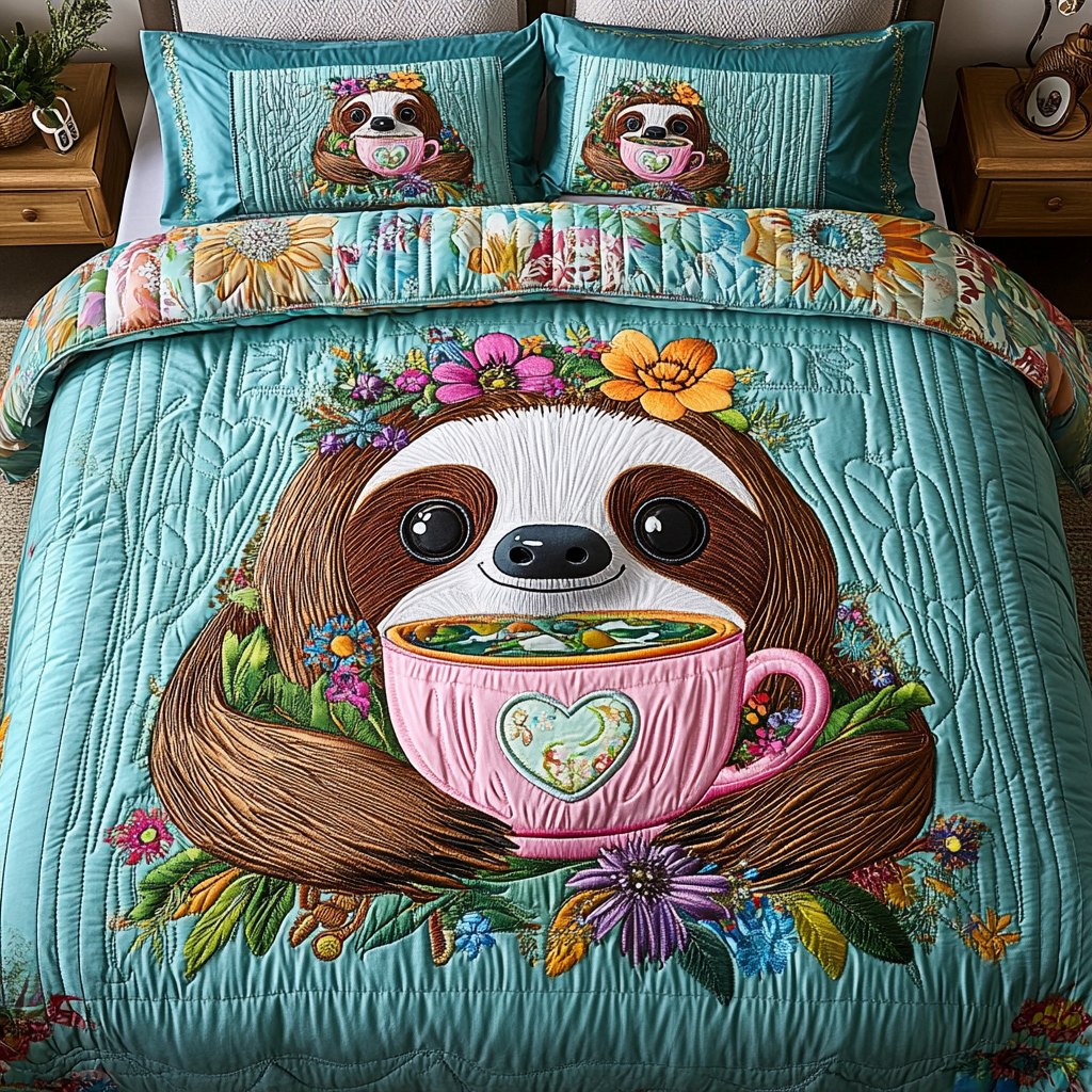 Slow and Steady 3-Piece Quilted Bedding Set NCU0DK6042
