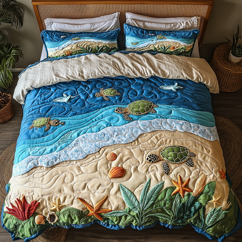 Slow and Steady 3-Piece Quilted Bedding Set NCU0DK7307