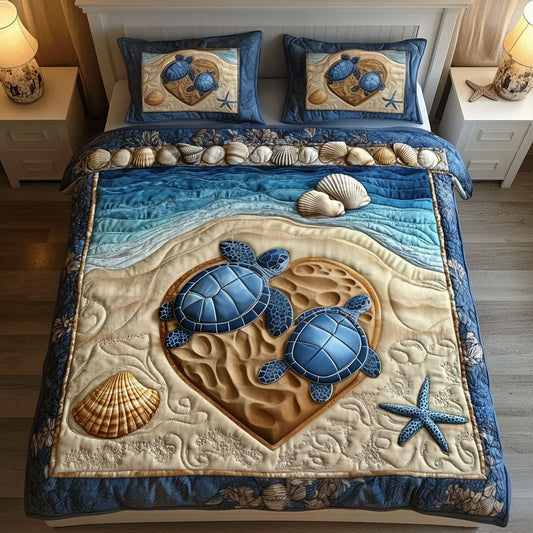 Slow and Steady Love 3-Piece Quilted Bedding Set NCU0NT2797