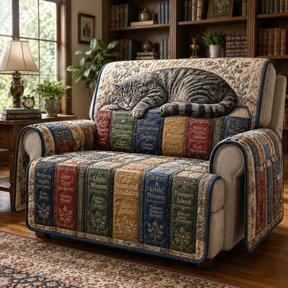Slumbering Whisker Volumes Quilted Sofa Cover NCU0VL3951