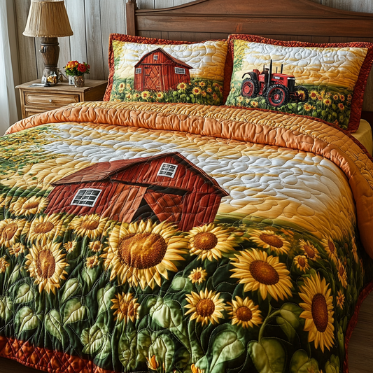 Smile Patch 3-Piece Quilted Bedding Set NCU0VL2408