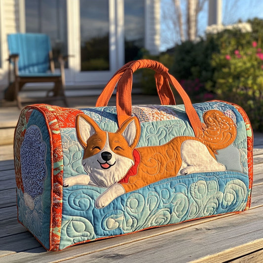 Smiling Corgi Quilted Duffle Bag NCU0PT9363