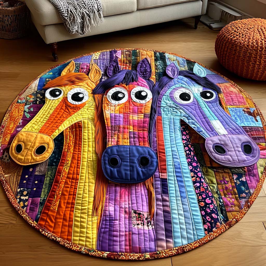 Smiling Herd Quilted Round Mat NCU0NT11574