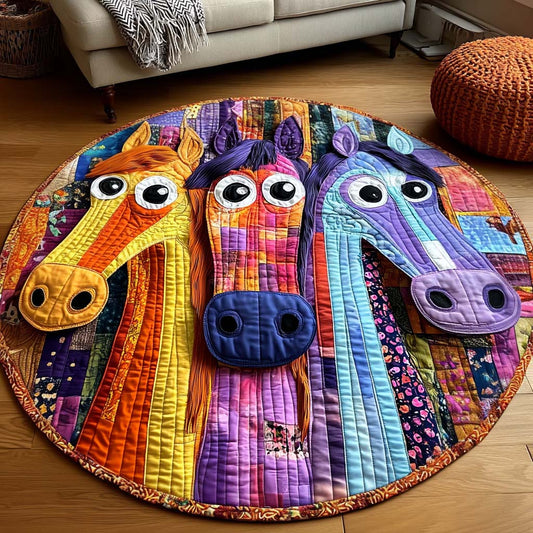 Smiling Herd Quilted Round Mat NCU0NT11574