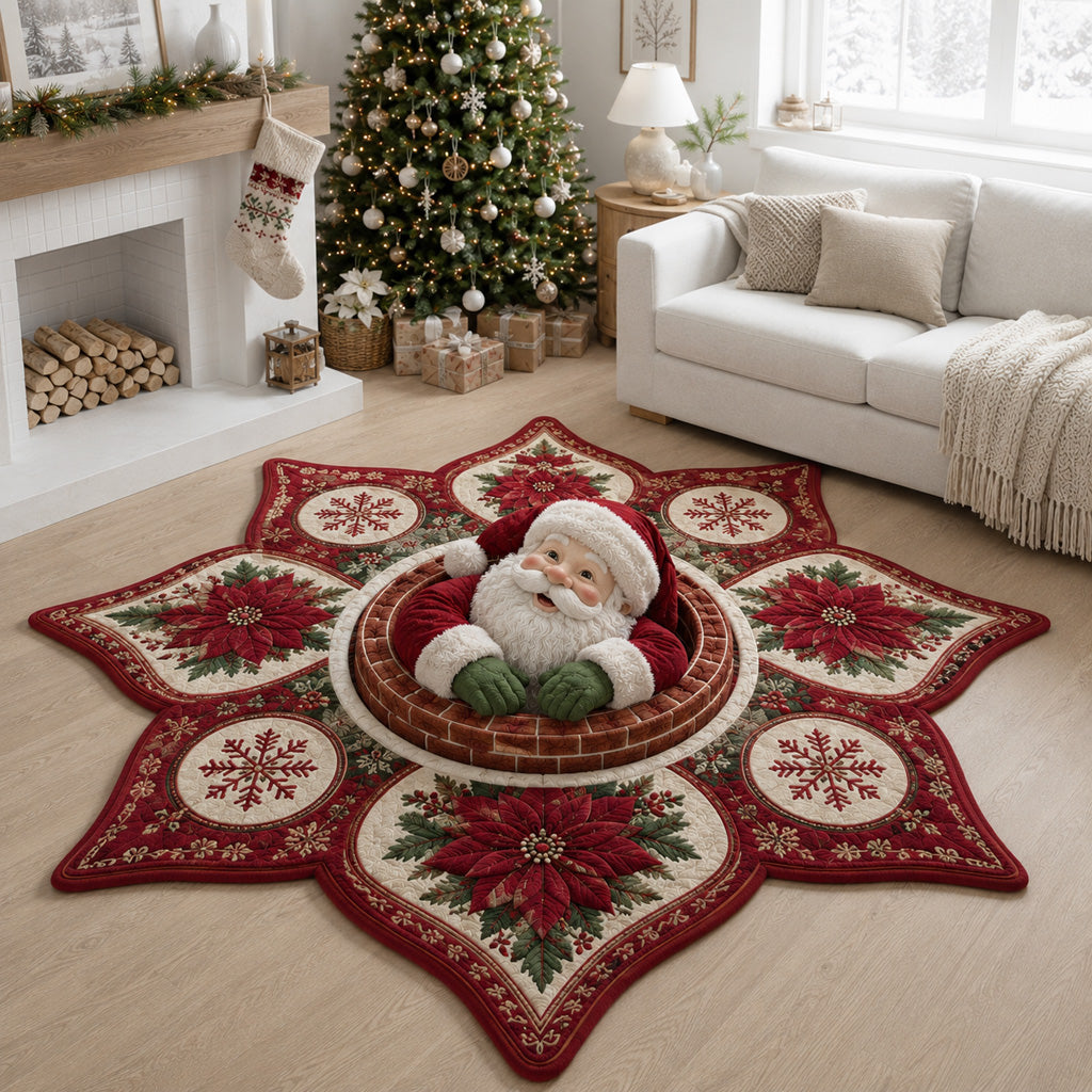 Smiling Santa Claus Custom Shape Area Rug NCU0HH2144