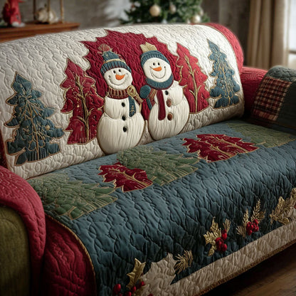 Smiling Snowfolk Quilted Sofa Cover NCU0PT10377