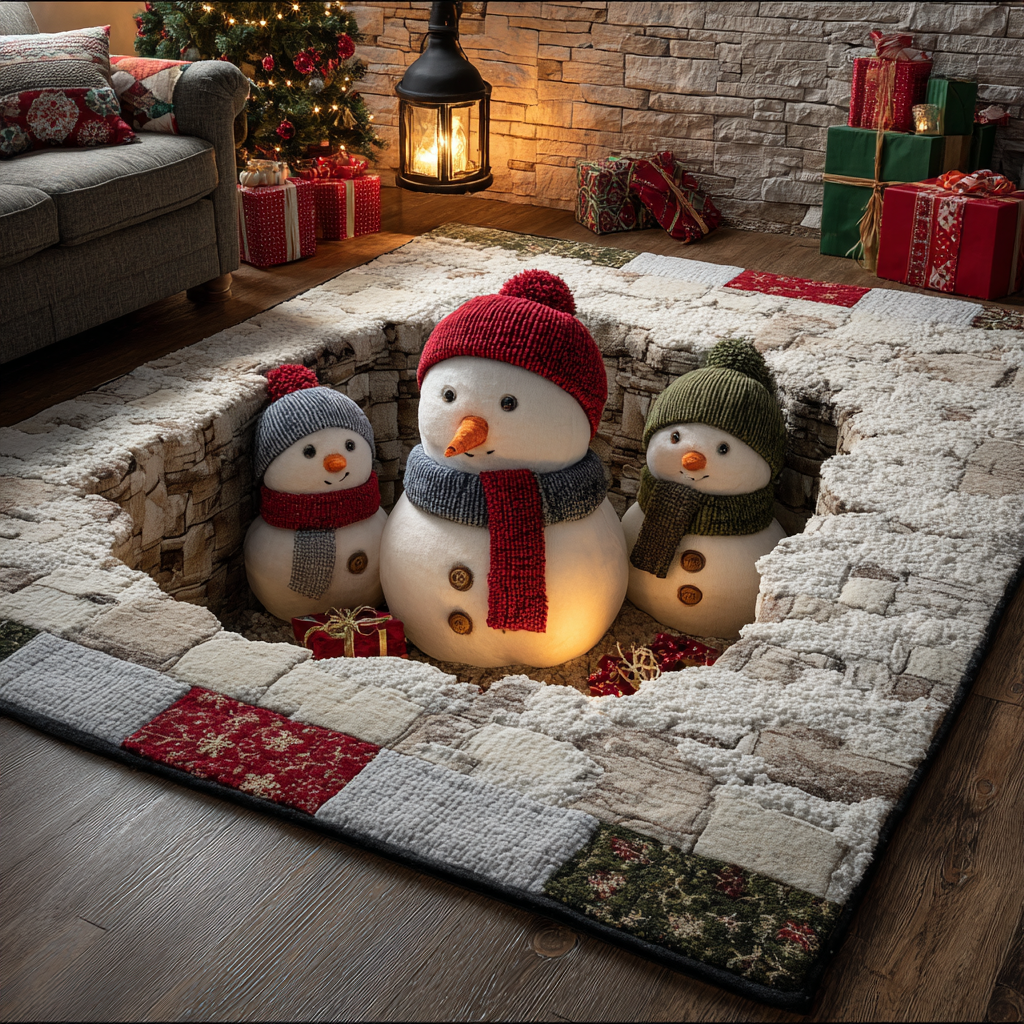 Smiling Snowman Area Rug NCU0DK11201 – Vantique