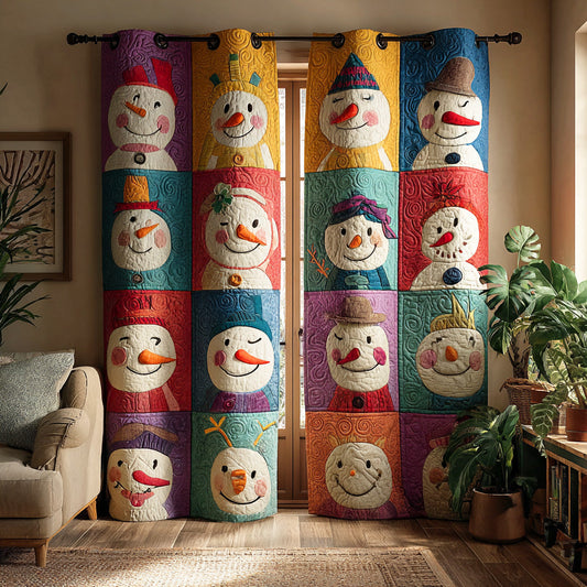 Smiling Snowy Pal Quilted Curtains NCU0TD1609
