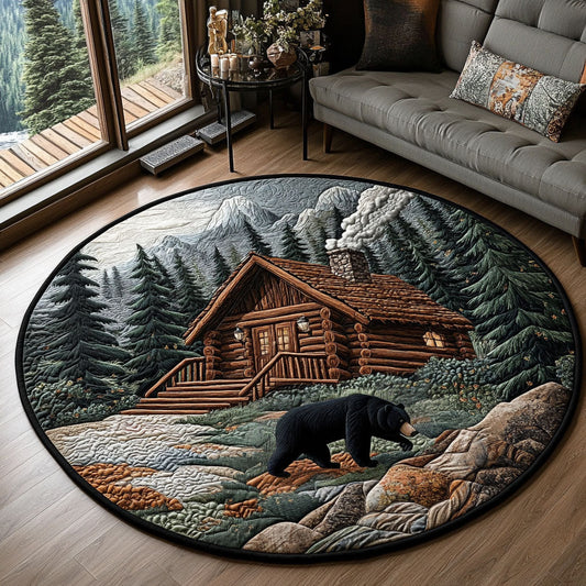 Smoky Bear Lodge Quilted Round Mat NCU0PT6775
