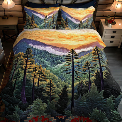 Smoky Mistscape 3-Piece Quilted Bedding Set NCU0PT6596