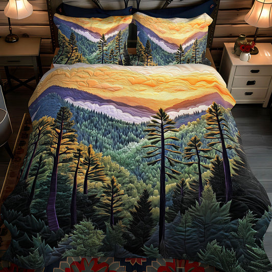 Smoky Mistscape 3-Piece Quilted Bedding Set NCU0PT6596