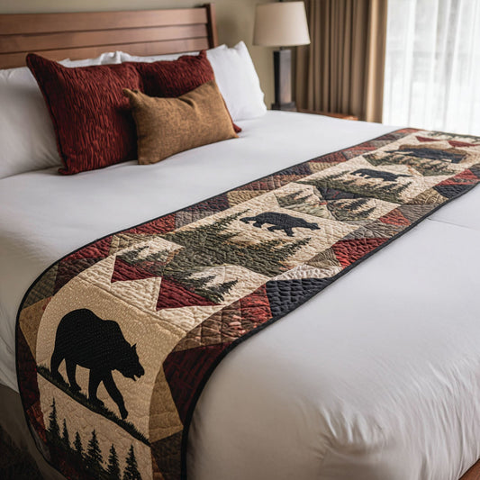 Smoky Ridge Bear Quilted Bed Runner NCU0PT8470