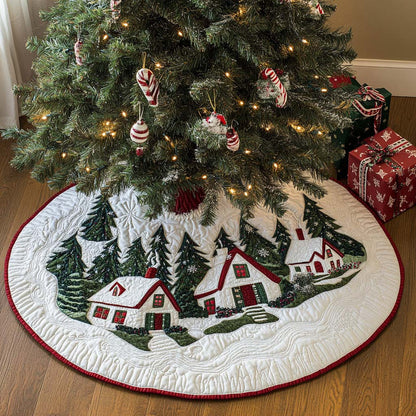 Snow Covered Christmas Quilted Tree Skirt NCU0NT11110