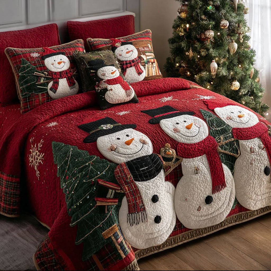 Snow Family 3-Piece Quilted Bedding Set NCU0PT10316