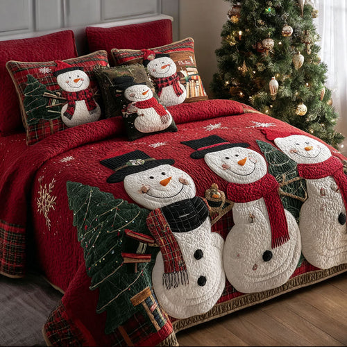 Snow Family 3-Piece Quilted Bedding Set NCU0PT10316