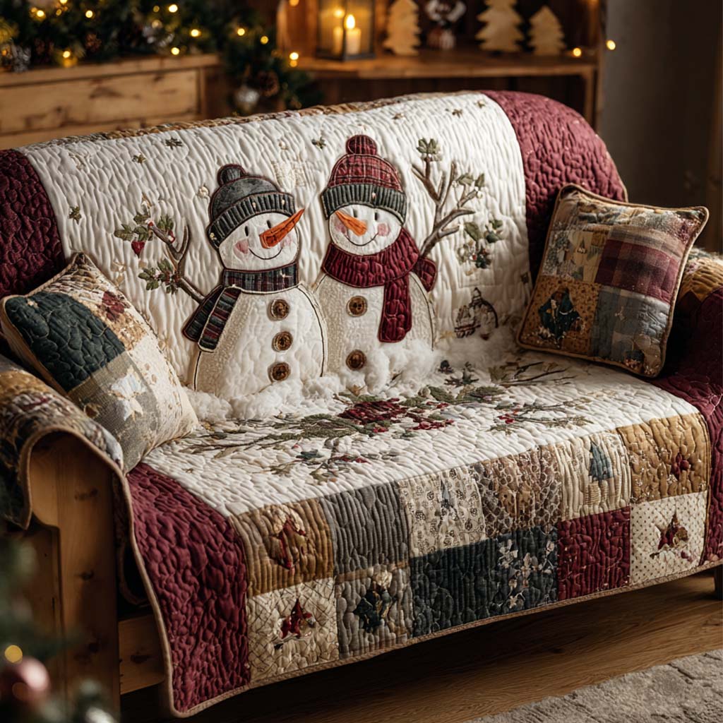 Snow Friends Classic Quilted Sofa Cover NCU0XD2078 – Vantique