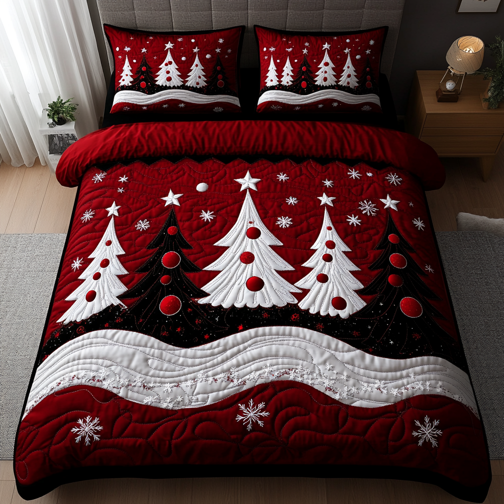 Snow Glow 3-Piece Quilted Bedding Set NCU0DK11031