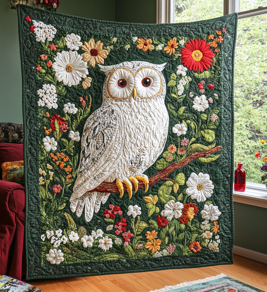 Snow Owl Quilted Blanket NCU0DV593