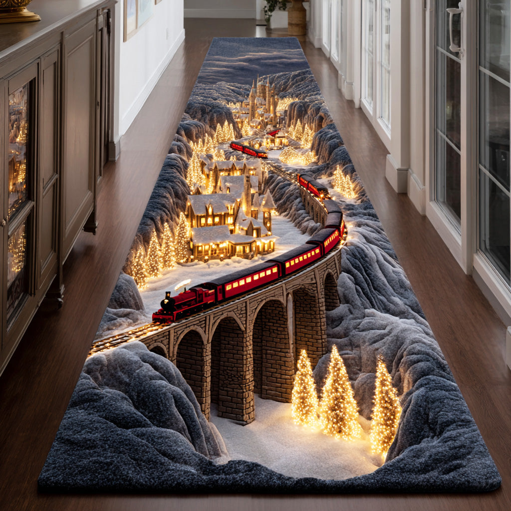 Snow Path Railway Runner Carpet NCU0TD1682