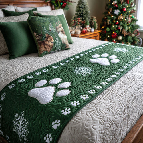 Snow Pawpath Quilted Bed Runner NCU0TV1176
