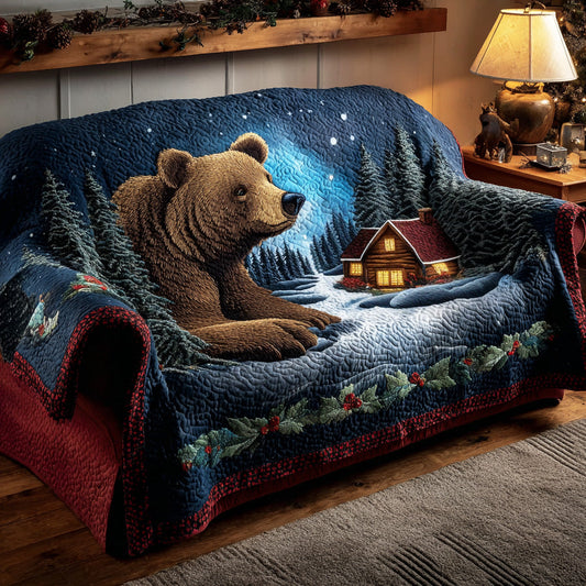 Snow Peak Bear Quilted Sofa Cover NCU0TD1620