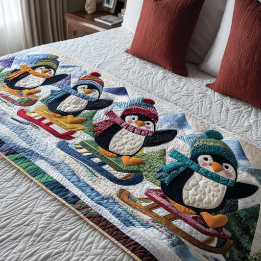 Snow Sledding Quilted Bed Runner NCU0NT10042
