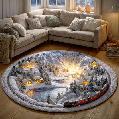Snow Valley Station Quilted Round Mat NCU0TD1672