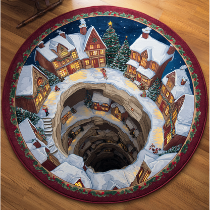 Snow Village Quilted Round Mat NCU0DK11144