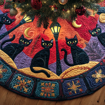 Snowbell Black Cat Christmas Quilted Tree Skirt NCU0TD1370