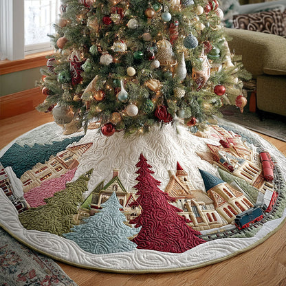 Snowberry Village Christmas Quilted Tree Skirt NCU0PT10283