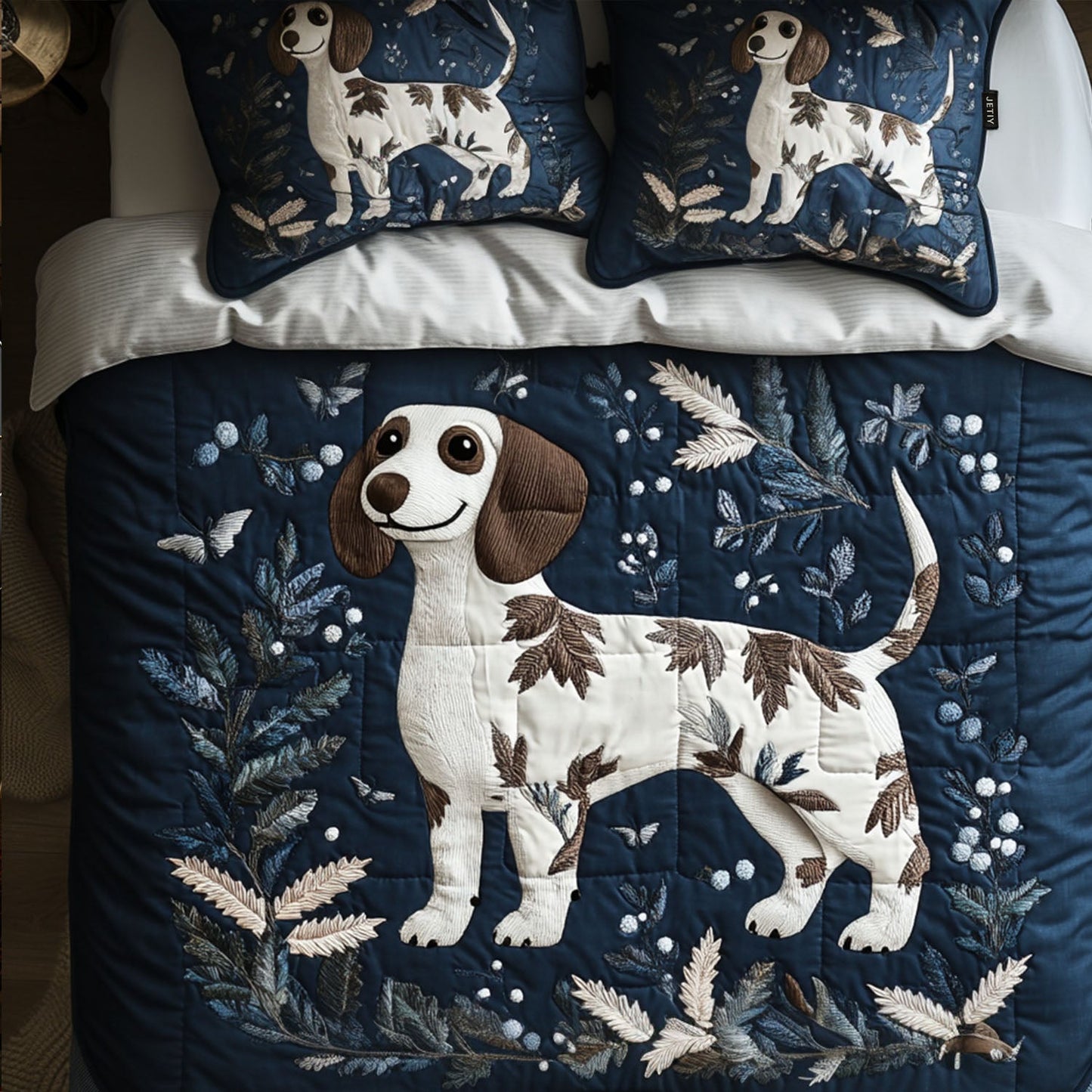 Snowbound Buddy 3-Piece Quilted Bedding Set NCU0PT2312