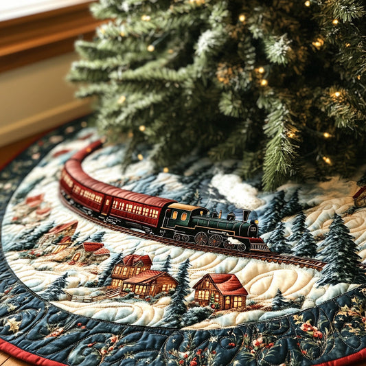 Snowbound Express Quilted Christmas Tree Skirt NCU0DV7905