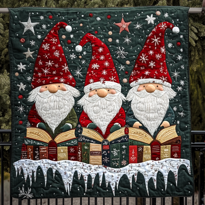 Snowbound Gnome Quilted Blanket NCU0DK908