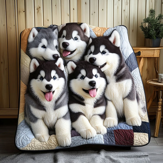 Snowbound Malamute Quilted Blanket NCU0PT3117