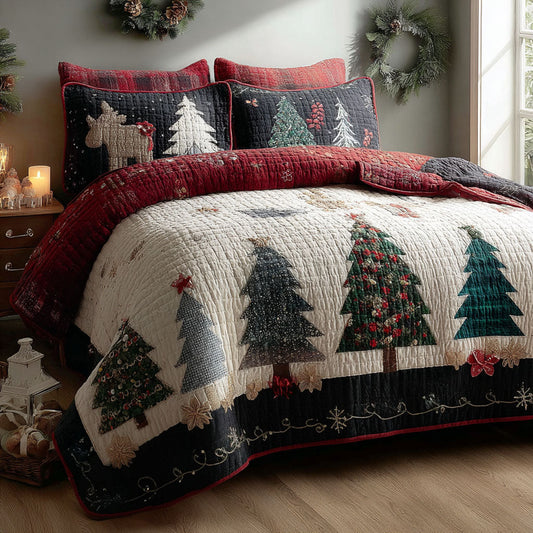 Snowbound Pinescape 3-Piece Quilted Bedding Set NCU0PT10683