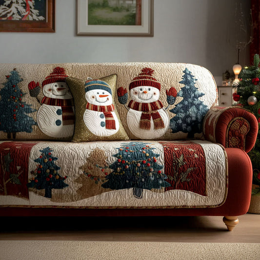 Snowday Cheer Quilted Sofa Cover NCU0PT10381