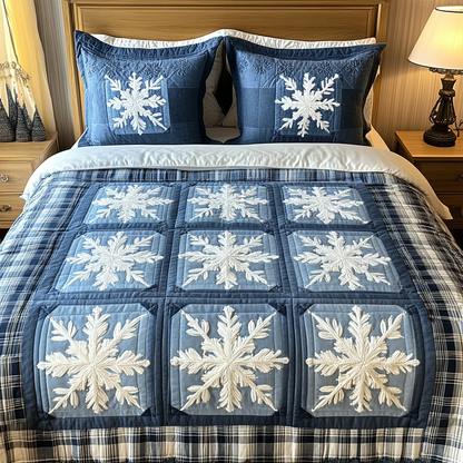 Snowfall Serenity Quilted Bedding Set NCU0DV1944