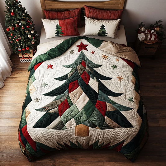 Snowfall Spruce 3-Piece Quilted Bedding Set NCU0PT2737