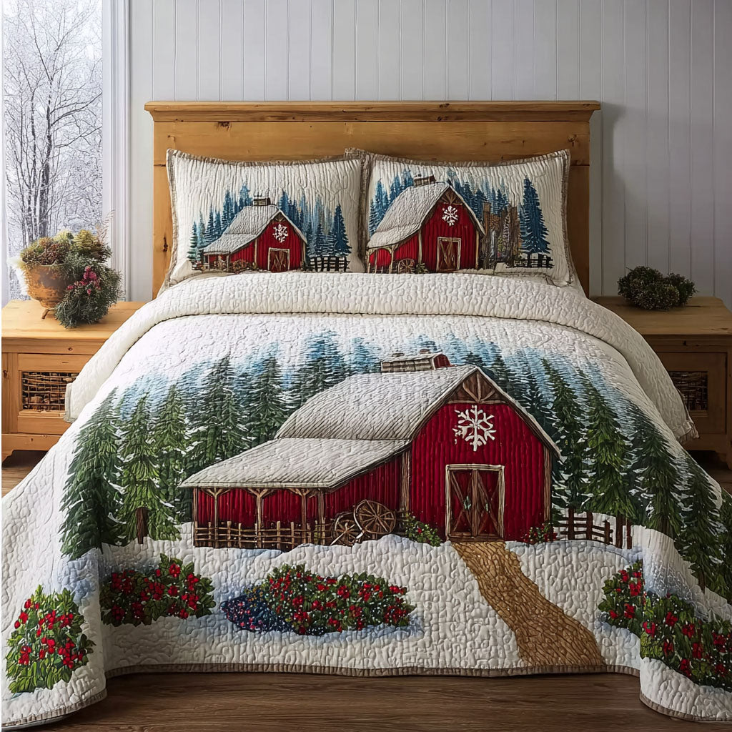 Snowfield Harvest 3-Piece Quilted Bedding Set NCU0PT10870