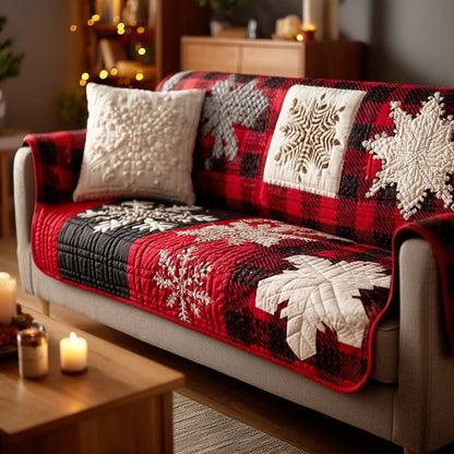Snowflake Christmas Warmth Quilted Sofa Cover NCU0TD1880