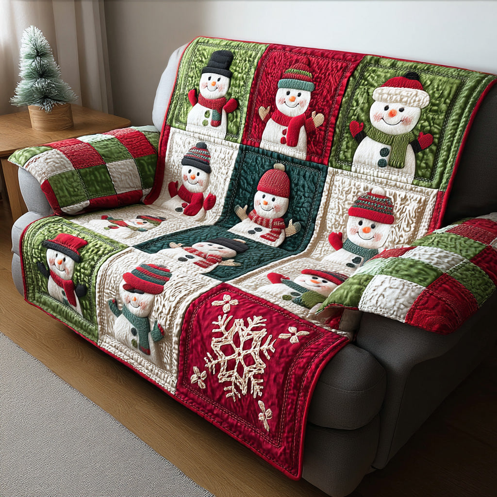 Snowflake Dream Light Quilted Sofa Cover NCU0TD1450
