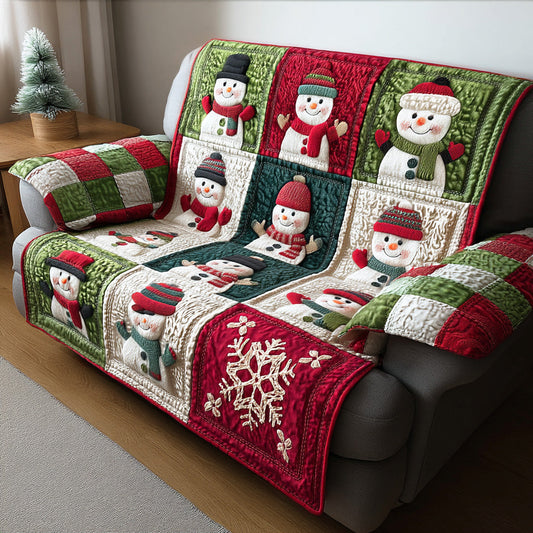 Snowflake Dream Light Quilted Sofa Cover NCU0TD1450
