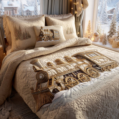 Snowflake Express 3-Piece Quilted Bedding Set NCU0DV8215