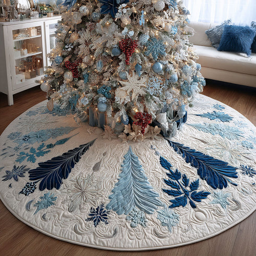 Snowflake Garden Christmas Quilted Tree Skirt NCU0PT10738