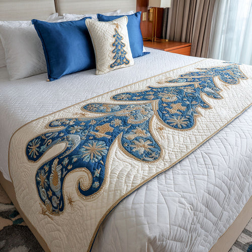 Snowflake Glow Quilted Bed Runner NCU0PT8867