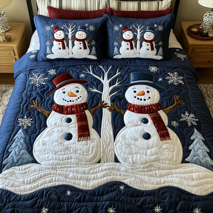 Snowflake Haven 3-Piece Quilted Bedding Set NCU0VH1006