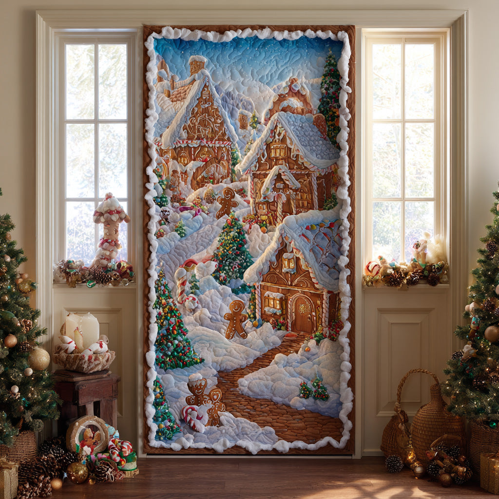 Snowflake Light Trail Quilted Door Cover NCU0TD1631