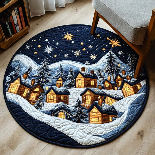 Snowflake Lodge Quilted Round Mat NCU0XD186