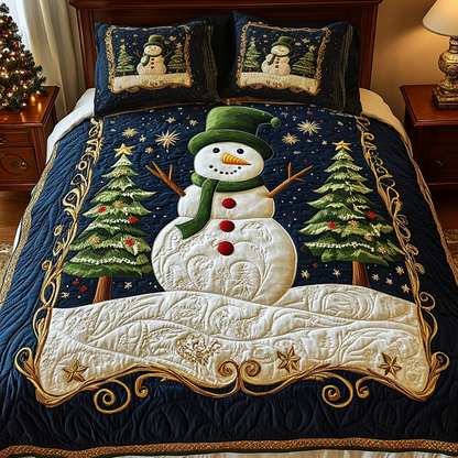 Snowflake Magic 3-Piece Quilted Bedding Set NCU0VH1277