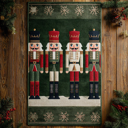 Snowflake Nutcracker Green Area Rug NCU0HH1337